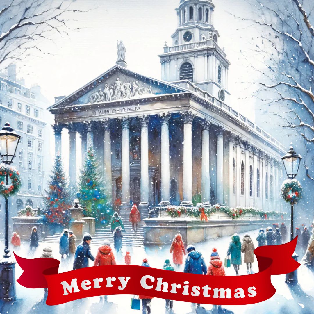 St Martin in the Fields under Snow